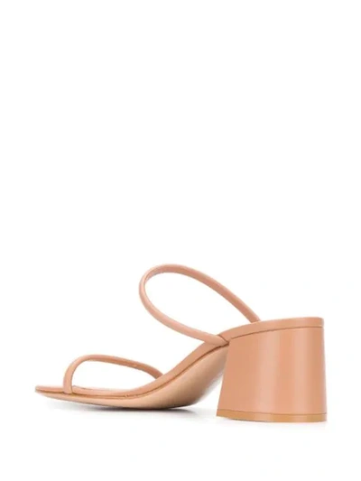 Gianvito Rossi 60mm Leather Block-heel 2-strap Slide Sandals In Neutrals