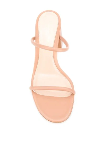 Gianvito Rossi 60mm Leather Block-heel 2-strap Slide Sandals In Neutrals