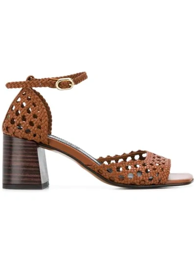 Shop Martinez Ibiza Block Heel Sandals In Brown