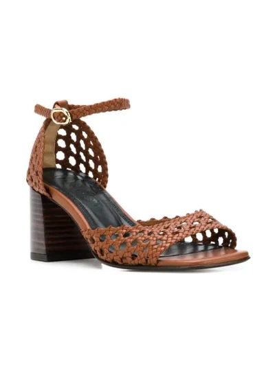 Shop Martinez Ibiza Block Heel Sandals In Brown