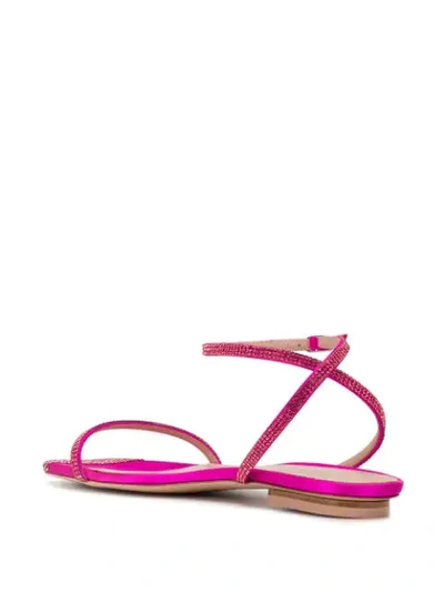Shop Sebastian Embellished Flat Sandals In Pink