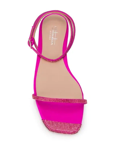 Shop Sebastian Embellished Flat Sandals In Pink