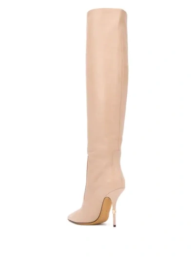 Shop Dolce & Gabbana Thigh-length 140mm Stiletto Boots In Neutrals