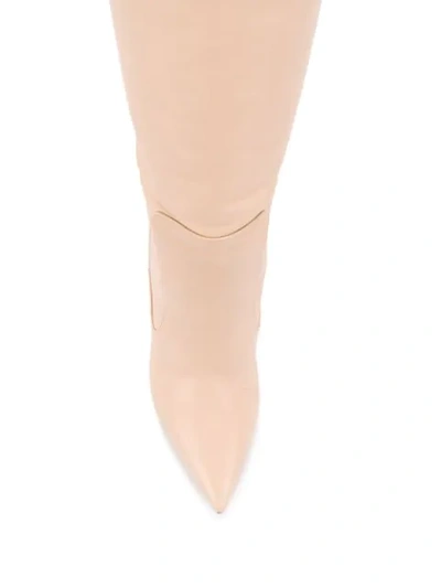 Shop Dolce & Gabbana Thigh-length 140mm Stiletto Boots In Neutrals