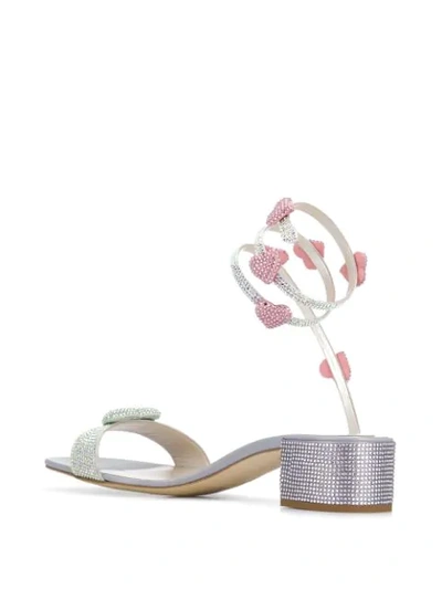 Shop René Caovilla Crystal-embellished 40mm Sandals In Silver