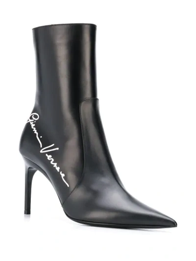 Shop Versace Signature Boots In Black