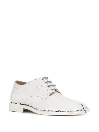 Shop Maison Margiela Painted Tabi Toe Brogues In Silver