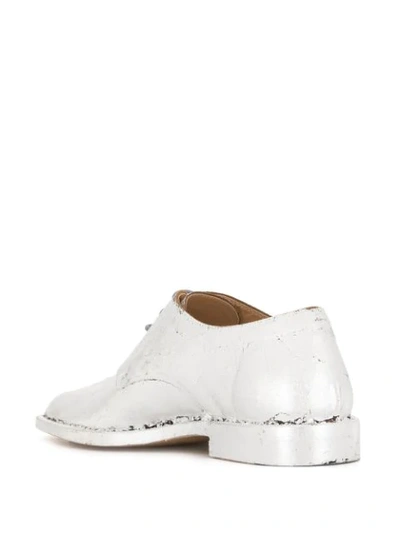 Shop Maison Margiela Painted Tabi Toe Brogues In Silver