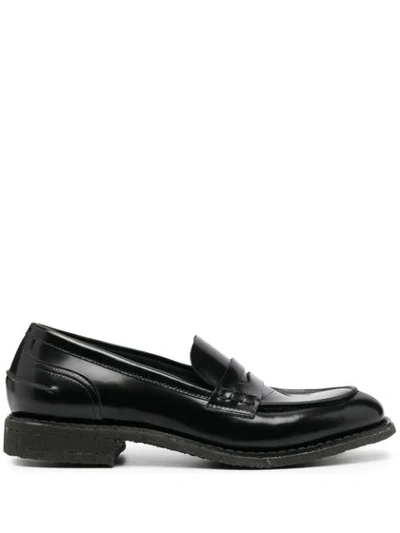 Shop Del Carlo Leather Loafers In Black