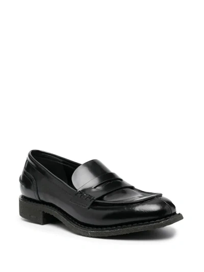 Shop Del Carlo Leather Loafers In Black