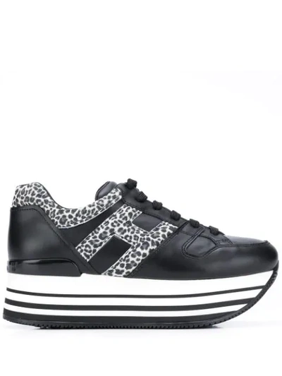 Shop Hogan Maxi H222 Platform Sneakers In Black