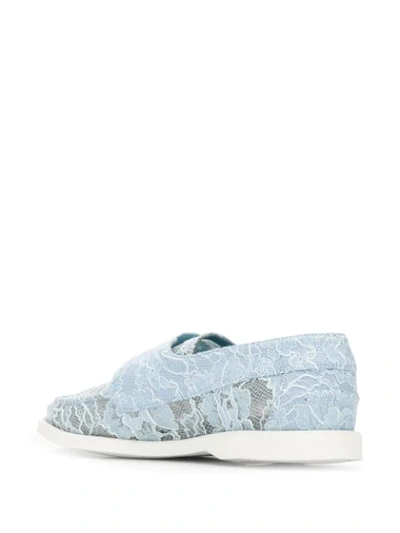 Shop Le Silla Claire Lace-embellished Loafers In Blue