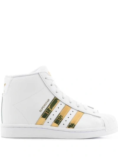 Shop Adidas Originals Superstar Up Wedge Sneakers In White