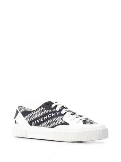 Shop Givenchy Chain Tennis Sneakers In White