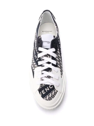 Shop Givenchy Chain Tennis Sneakers In White