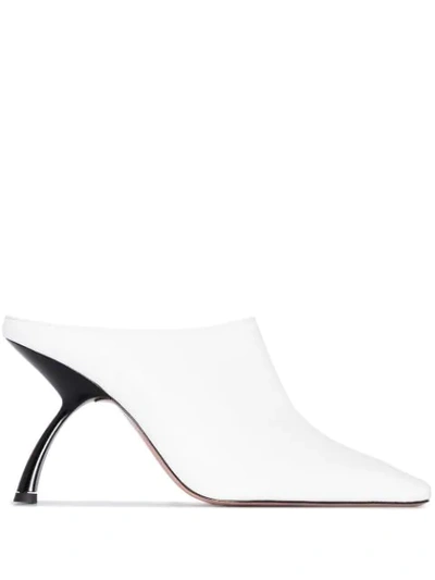 Shop Piferi Cornelia 85mm Mules In White