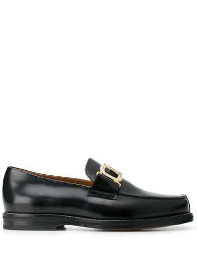 GOLD BUCKLE SLIP-ON LOAFERS