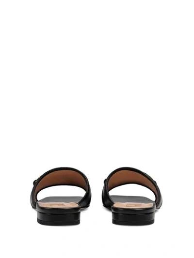 Shop Gucci Horsebit Detail Sandals In Black