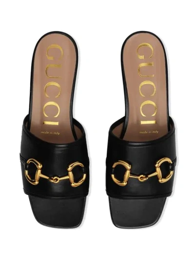 Shop Gucci Horsebit Detail Sandals In Black