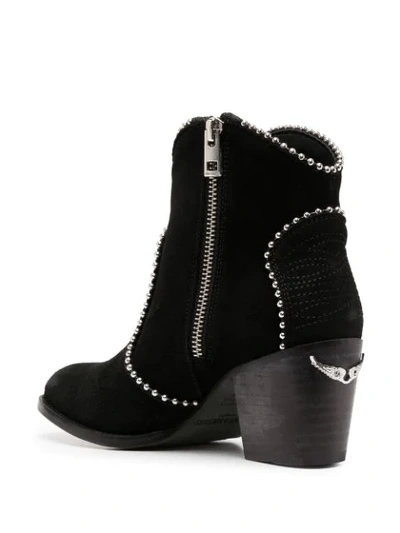 Shop Zadig & Voltaire Molly Stud-embellished Boots In Black