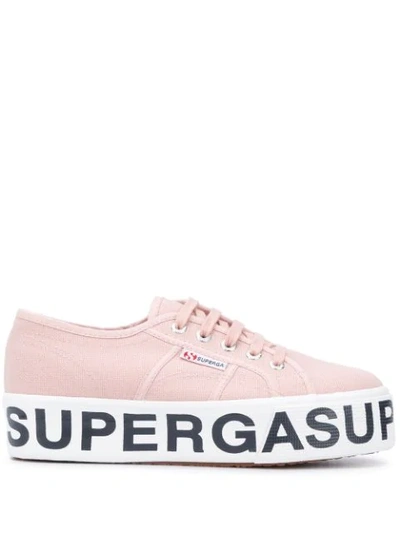Shop Superga Logo-print Platform-sole Sneakers In Pink