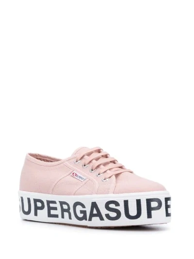 Shop Superga Logo-print Platform-sole Sneakers In Pink