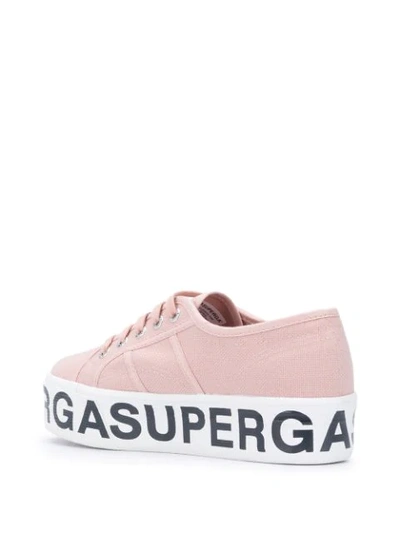 Shop Superga Logo-print Platform-sole Sneakers In Pink