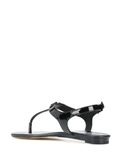 Shop Calvin Klein Logo Plaque Sandals In Black