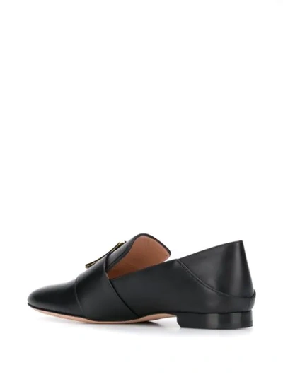 Shop Bally Front Buckle Loafers In Black