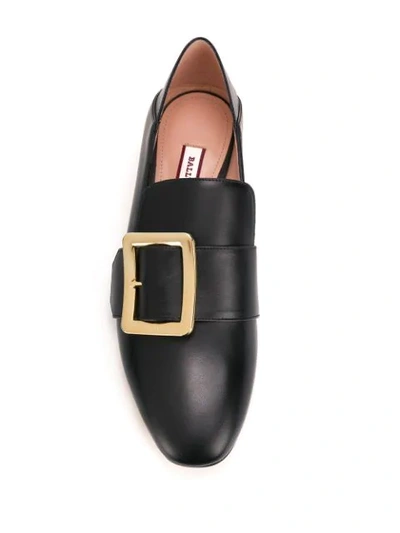 Shop Bally Front Buckle Loafers In Black