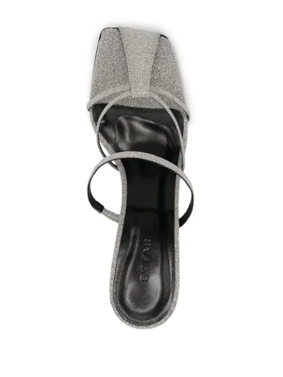 By Far Glitter Strap Sandals In Silver