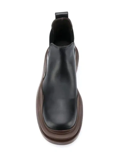 Shop Bottega Veneta Contrast Calf Leather Chelsea Boots In Black