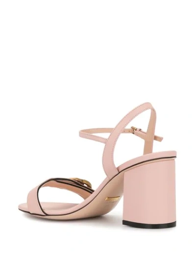 Shop Gucci Marmont 70mm Block Heel Sandals In Pink