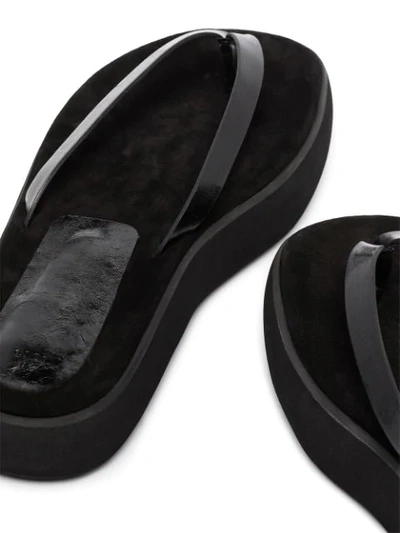 Shop Osoi 40mm Flatform Leather Sandals In Black