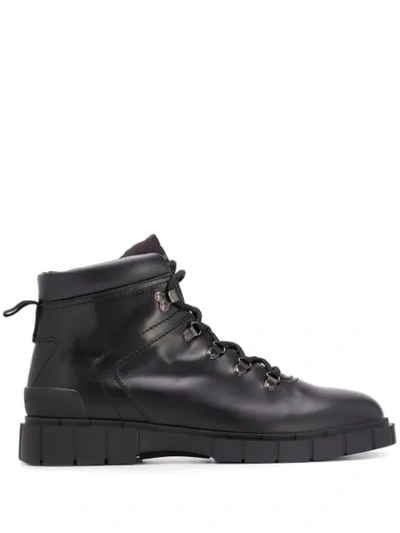 Shop Car Shoe Lace-up Ankle Boots In Black