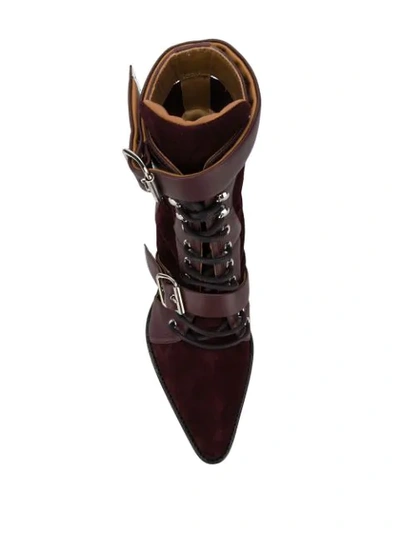 Shop Chloé Rylee 70mm Cut-out Boots In Purple