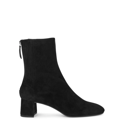 Shop Aquazzura Saint Honore' 50 Black Suede Ankle Boots