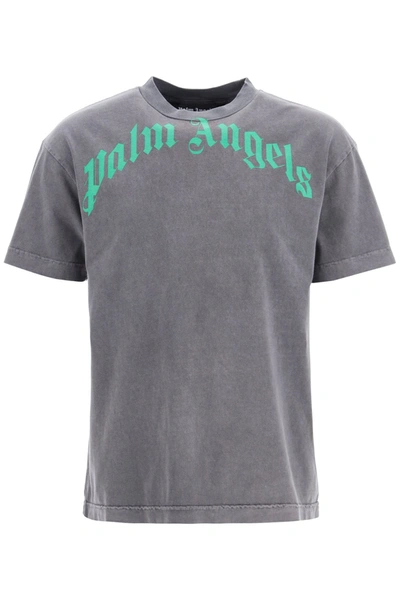 Shop Palm Angels Vintage T-shirt With Logo In Black Green