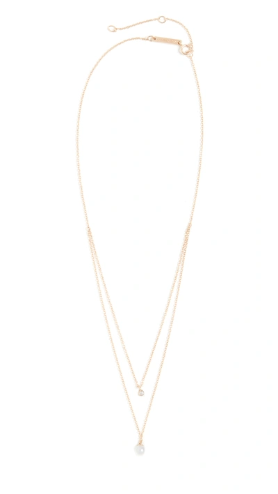 Shop Zoë Chicco 14k Gold Double Layer Chain Necklace In Yellow Gold