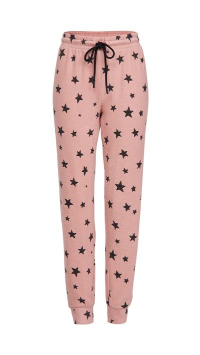 Shop Z Supply Love Notes Star Joggers In Rose Blossom