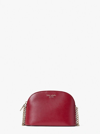 Shop Kate Spade Spencer Small Dome Crossbody In Red Currant