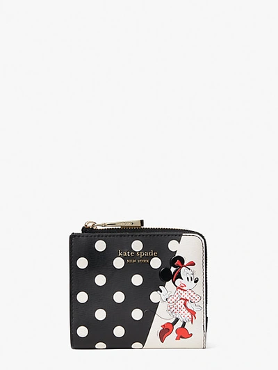 Shop Kate Spade New York Minnie Mouse Small Bifold Wallet In Black Multi