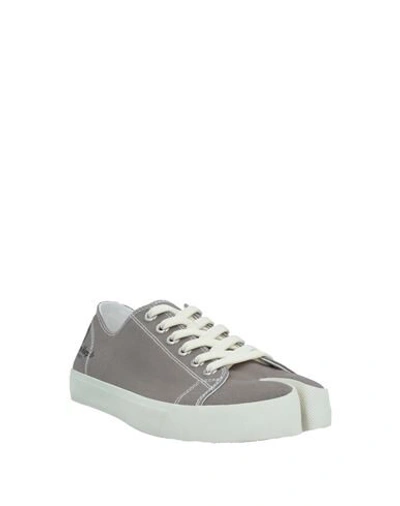 Shop Maison Margiela Man Sneakers Dove Grey Size 6 Textile Fibers