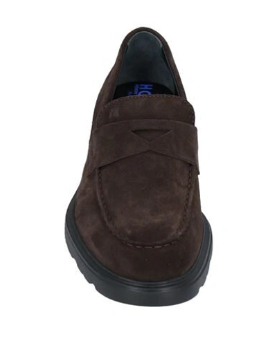 Shop Hogan Man Loafers Dark Brown Size 8 Soft Leather