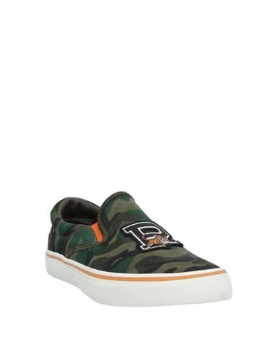 Shop Polo Ralph Lauren Sneakers In Military Green