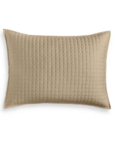 Shop Hotel Collection Basic Grid Quilted King Sham, Created For Macy's Bedding In Champagne