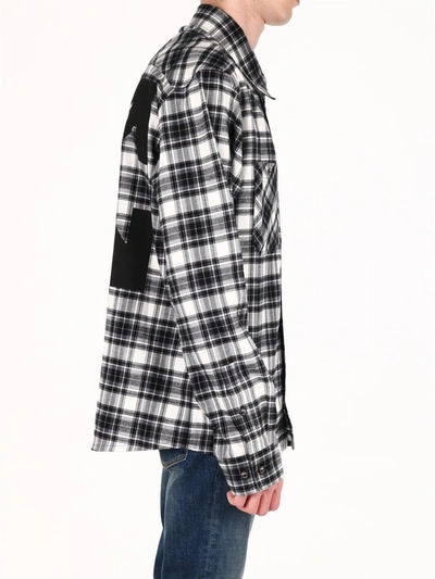 Shop Off-white Check Cotton Shirt In Black