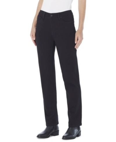Shop Jones New York Women's Lexington Mid Rise Straight Leg Denim Jeans, Regular & Petite In Onyx Wash