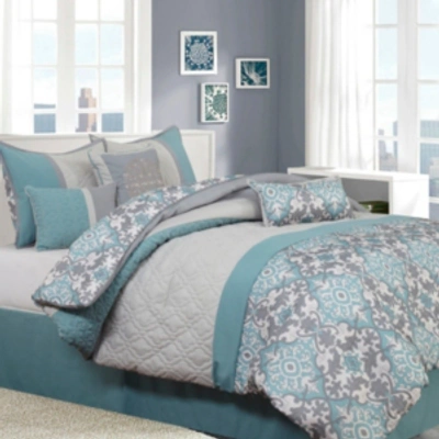 Shop Nanshing Reina 7 Pc Comforter Set, Queen In Blue
