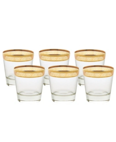 Shop Lorren Home Trends Double Old Fashion Set Of 6 Melania Collection In Gold
